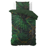 100% Cotton Sateen Duvet Cover Set Avena | Green | Single - 140cm (W) x 220cm (L) - The Bedding & Blankets Store