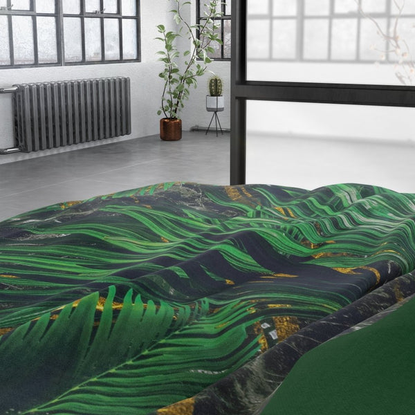 100% Cotton Sateen Duvet Cover Set Avena | Green | Single - 140cm (W) x 220cm (L) - The Bedding & Blankets Store