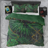 100% Cotton Sateen Duvet Cover Set Avena | Green | Single - 140cm (W) x 220cm (L) - The Bedding & Blankets Store