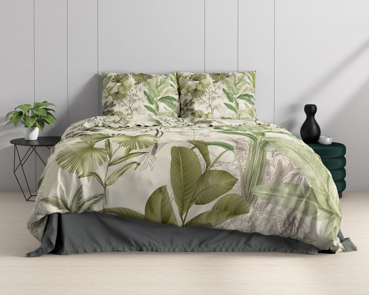 100% Cotton Sateen Duvet Cover Set Ayana | White | Single - 140cm (W) x 220cm (L) - The Bedding & Blankets Store