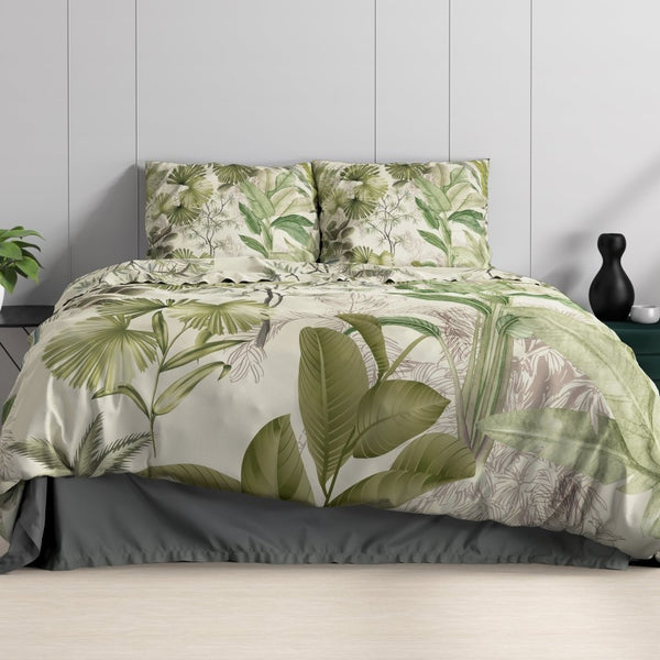 100% Cotton Sateen Duvet Cover Set Ayana | White | Single - 140cm (W) x 220cm (L) - The Bedding & Blankets Store