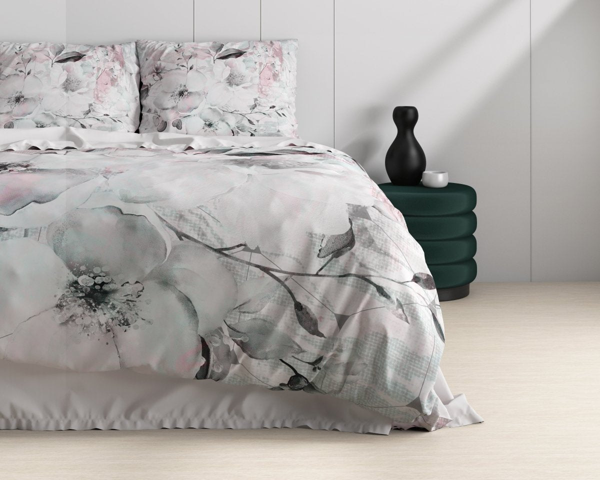 100% Cotton Sateen Duvet Cover Set Bill | White | Single - 140cm (W) x 220cm (L) - The Bedding & Blankets Store