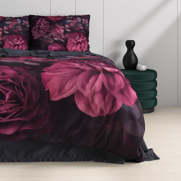 100% Cotton Sateen Duvet Cover Set Canberra | Red | Single - 140cm (W) x 220cm (L) - The Bedding & Blankets Store