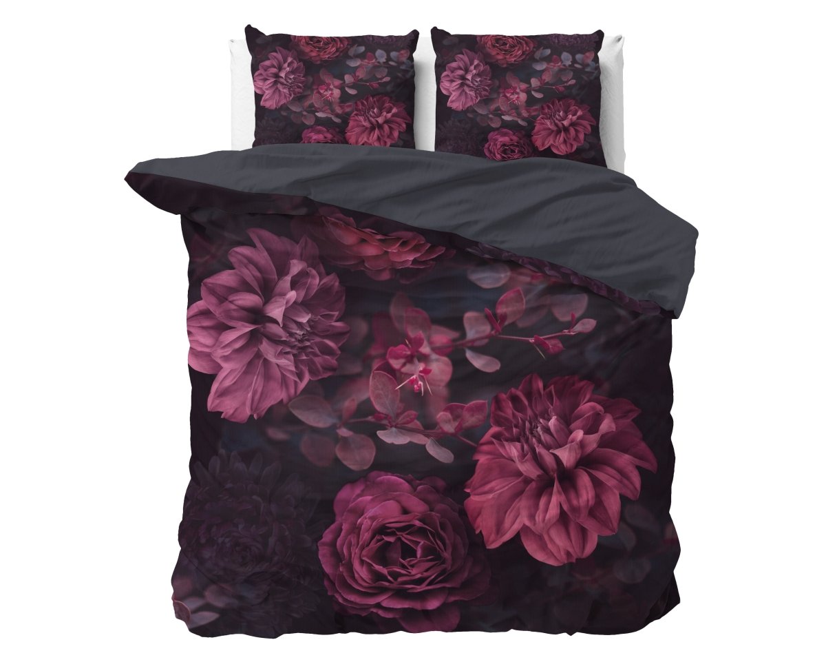 100% Cotton Sateen Duvet Cover Set Canberra | Red | Single - 140cm (W) x 220cm (L) - The Bedding & Blankets Store