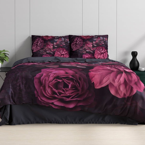 100% Cotton Sateen Duvet Cover Set Canberra | Red | Single - 140cm (W) x 220cm (L) - The Bedding & Blankets Store