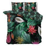 100% Cotton Sateen Duvet Cover Set Cintia | Green | Single - 140cm (W) x 220cm (L) - The Bedding & Blankets Store
