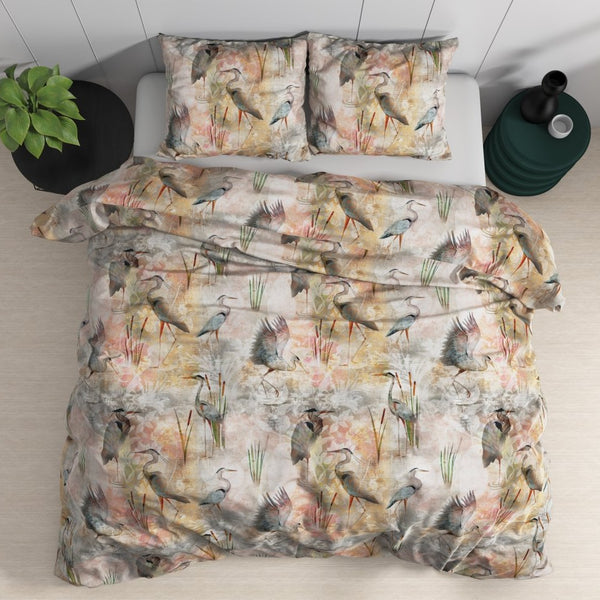100% Cotton Sateen Duvet Cover Set Dahila | Multicolour | Single - 140cm (W) x 220cm (L) - The Bedding & Blankets Store