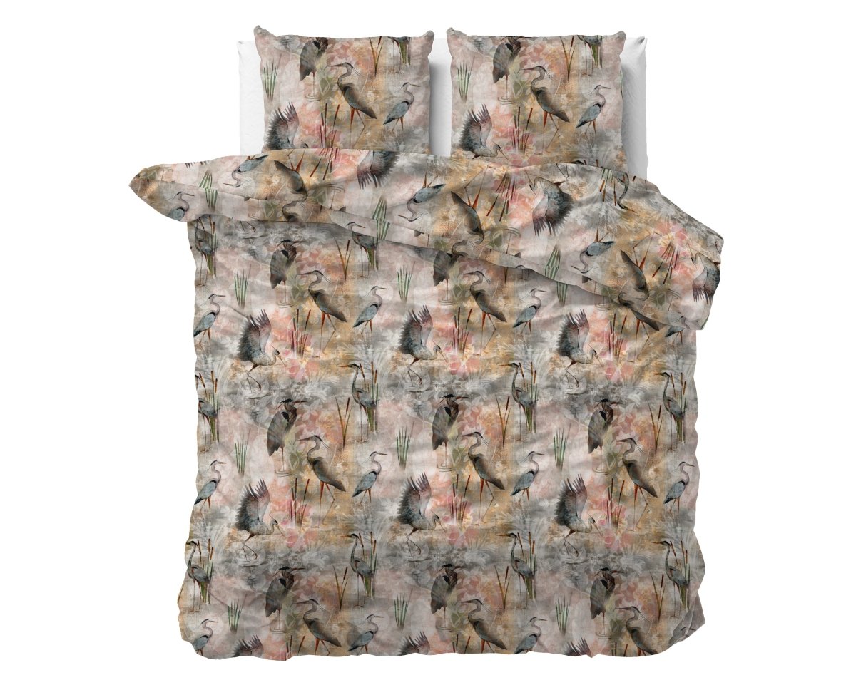 100% Cotton Sateen Duvet Cover Set Dahila | Multicolour | Single - 140cm (W) x 220cm (L) - The Bedding & Blankets Store