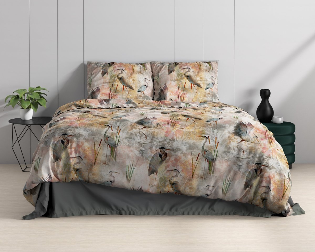 100% Cotton Sateen Duvet Cover Set Dahila | Multicolour | Single - 140cm (W) x 220cm (L) - The Bedding & Blankets Store