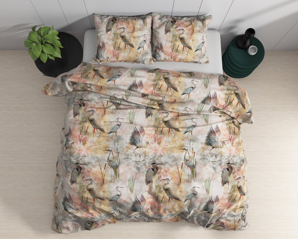 100% Cotton Sateen Duvet Cover Set Dahila | Multicolour | Single - 140cm (W) x 220cm (L) - The Bedding & Blankets Store