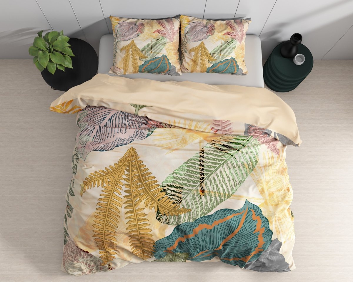 100% Cotton Sateen Duvet Cover Set Daisy | Multicolour | Single - 140cm (W) x 220cm (L) - The Bedding & Blankets Store