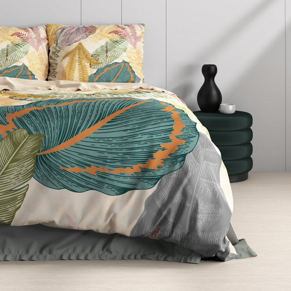 100% Cotton Sateen Duvet Cover Set Daisy | Multicolour | Single - 140cm (W) x 220cm (L) - The Bedding & Blankets Store