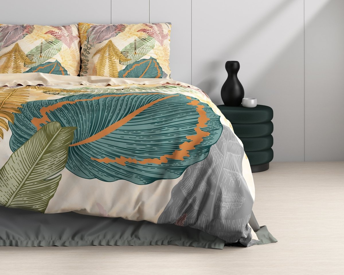 100% Cotton Sateen Duvet Cover Set Daisy | Multicolour | Single - 140cm (W) x 220cm (L) - The Bedding & Blankets Store