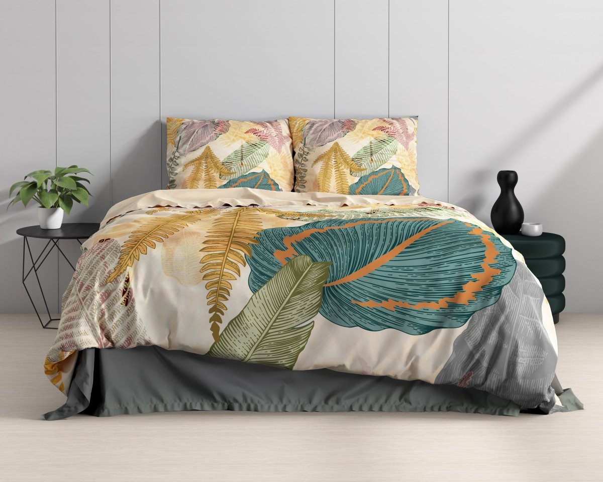 100% Cotton Sateen Duvet Cover Set Daisy | Multicolour | Single - 140cm (W) x 220cm (L) - The Bedding & Blankets Store