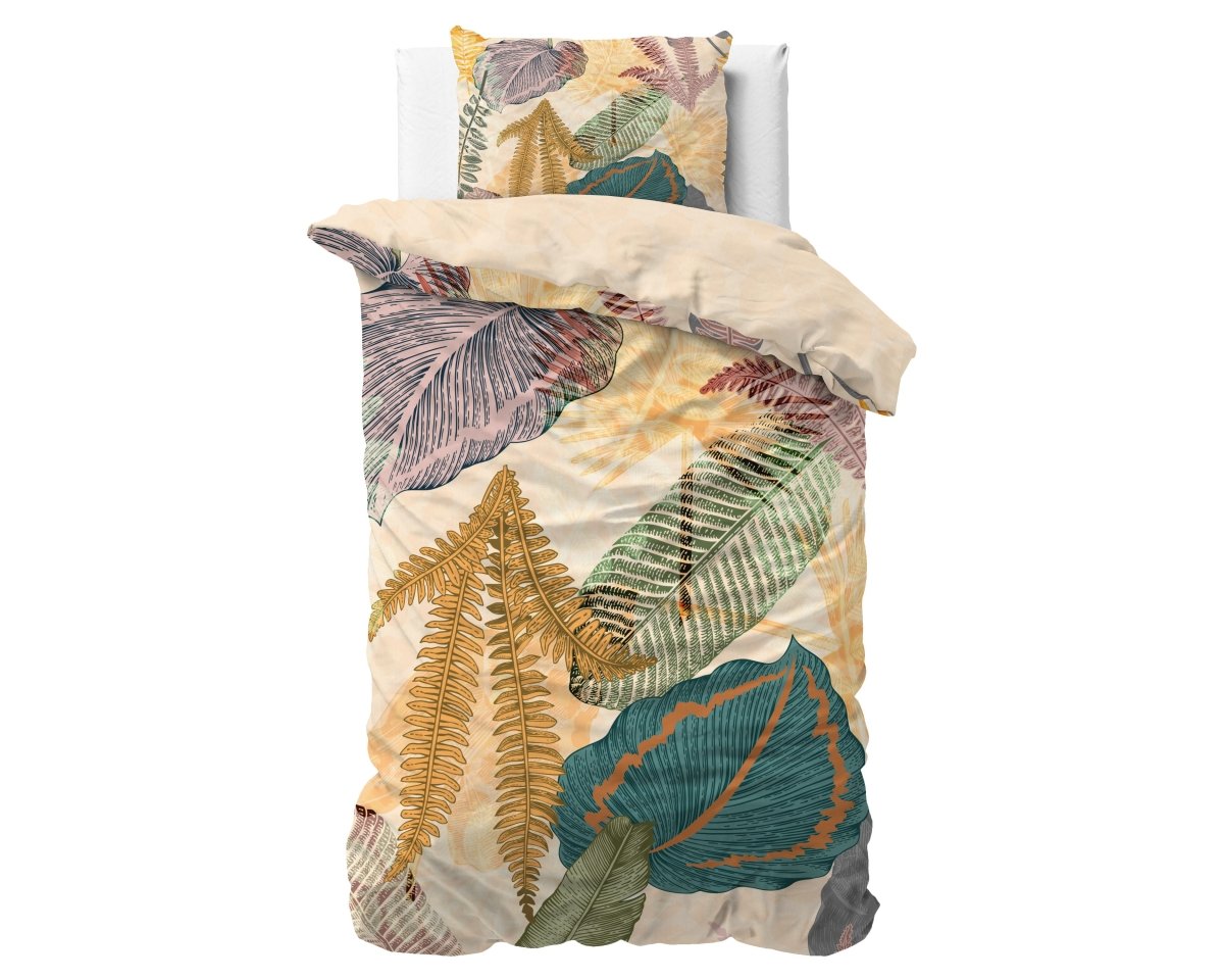 100% Cotton Sateen Duvet Cover Set Daisy | Multicolour | Single - 140cm (W) x 220cm (L) - The Bedding & Blankets Store