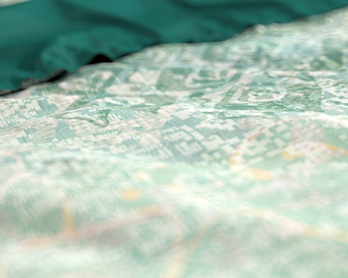 100% Cotton Sateen Duvet Cover Set Dakar | Green | Single - 140cm (W) x 220cm (L) - The Bedding & Blankets Store