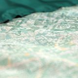 100% Cotton Sateen Duvet Cover Set Dakar | Green | Single - 140cm (W) x 220cm (L) - The Bedding & Blankets Store