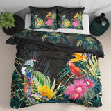 100% Cotton Sateen Duvet Cover Set Dark Forest | Black | Single - 140cm (W) x 220cm (L) - The Bedding & Blankets Store