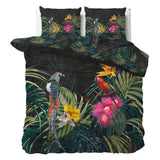 100% Cotton Sateen Duvet Cover Set Dark Forest | Black | Single - 140cm (W) x 220cm (L) - The Bedding & Blankets Store
