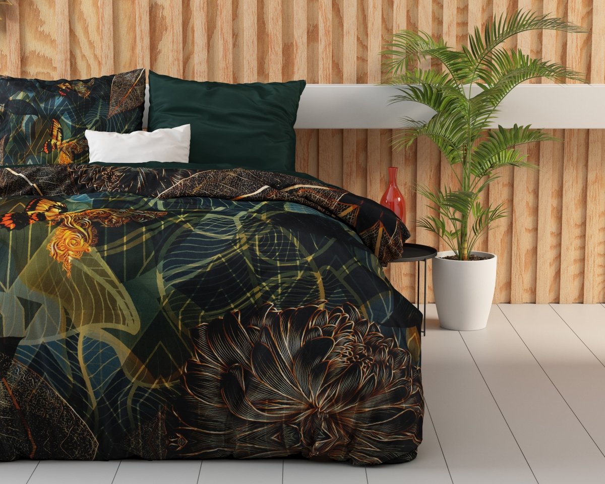 100% Cotton Sateen Duvet Cover Set Dark Rises | Black | Single - 140cm (W) x 220cm (L) - The Bedding & Blankets Store