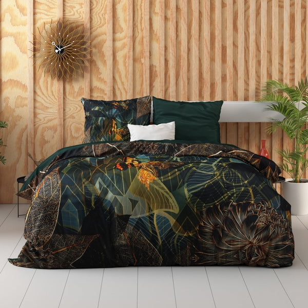 100% Cotton Sateen Duvet Cover Set Dark Rises | Black | Single - 140cm (W) x 220cm (L) - The Bedding & Blankets Store
