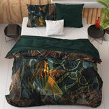 100% Cotton Sateen Duvet Cover Set Dark Rises | Black | Single - 140cm (W) x 220cm (L) - The Bedding & Blankets Store