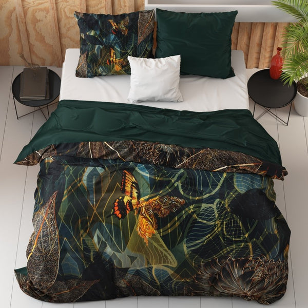 100% Cotton Sateen Duvet Cover Set Dark Rises | Black | Single - 140cm (W) x 220cm (L) - The Bedding & Blankets Store