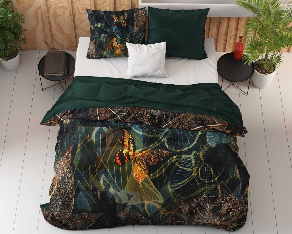 100% Cotton Sateen Duvet Cover Set Dark Rises | Black | Single - 140cm (W) x 220cm (L) - The Bedding & Blankets Store