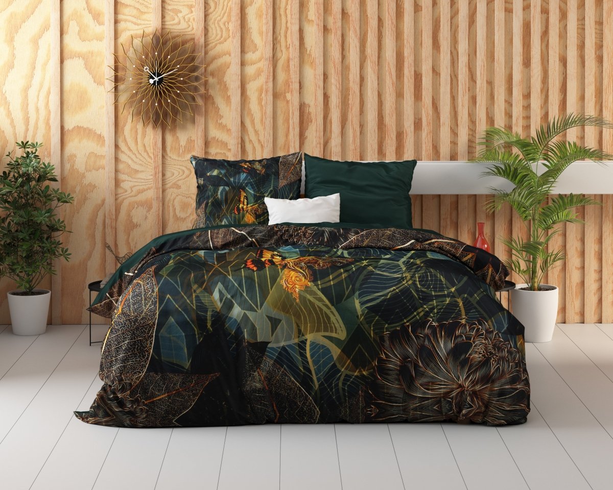 100% Cotton Sateen Duvet Cover Set Dark Rises | Black | Single - 140cm (W) x 220cm (L) - The Bedding & Blankets Store