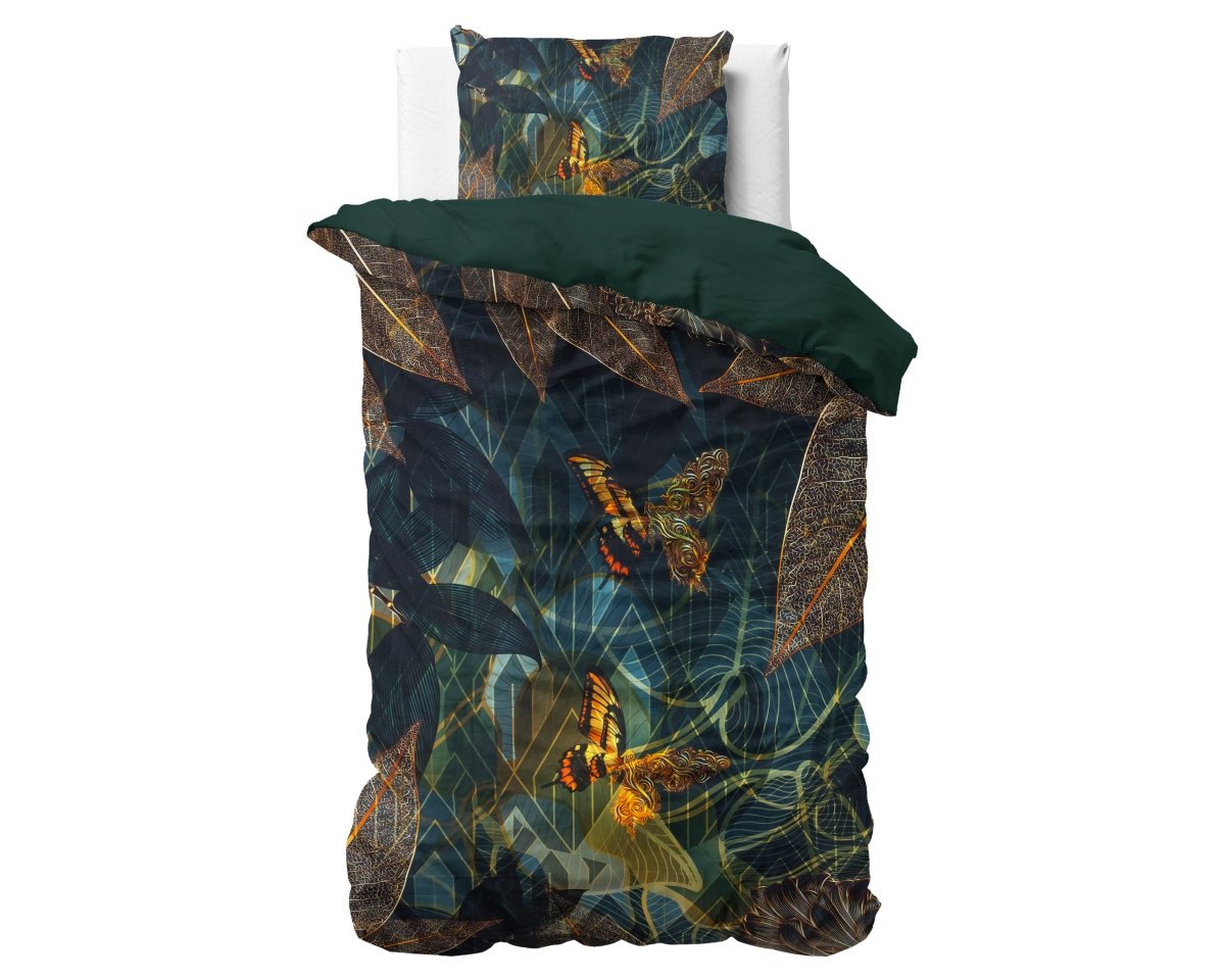 100% Cotton Sateen Duvet Cover Set Dark Rises | Black | Single - 140cm (W) x 220cm (L) - The Bedding & Blankets Store