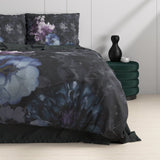 100% Cotton Sateen Duvet Cover Set Delora | Black | Single - 140cm (W) x 220cm (L) - The Bedding & Blankets Store