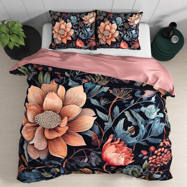 100% Cotton Sateen Duvet Cover Set Denia | Multicolour | Single - 140cm (W) x 220cm (L) - The Bedding & Blankets Store