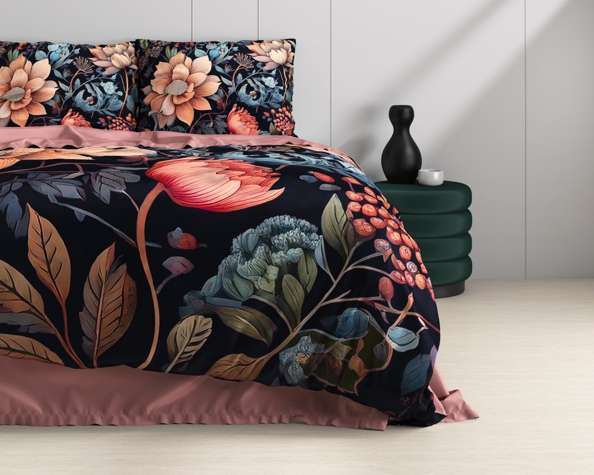 100% Cotton Sateen Duvet Cover Set Denia | Multicolour | Single - 140cm (W) x 220cm (L) - The Bedding & Blankets Store
