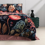 100% Cotton Sateen Duvet Cover Set Denia | Multicolour | Single - 140cm (W) x 220cm (L) - The Bedding & Blankets Store