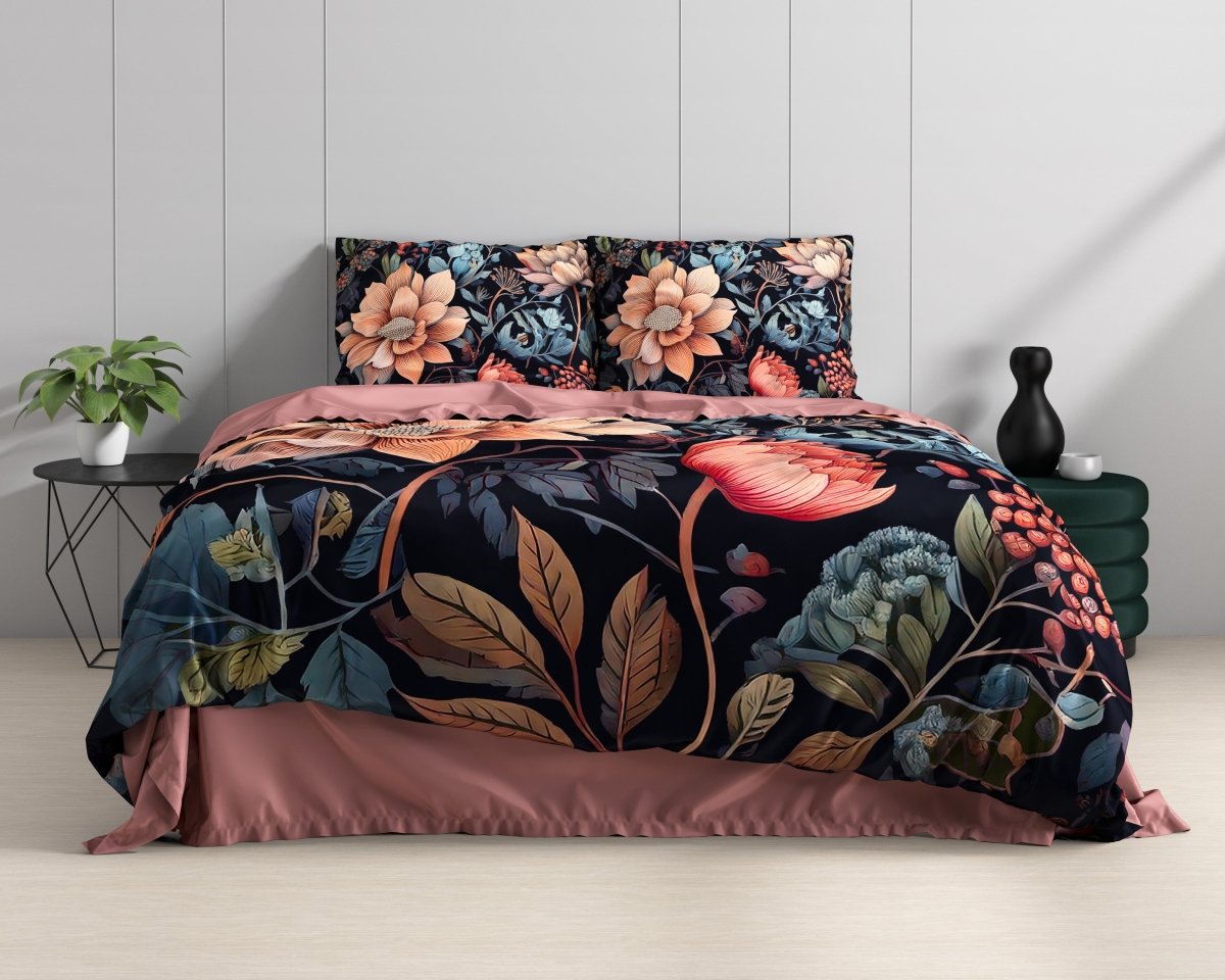 100% Cotton Sateen Duvet Cover Set Denia | Multicolour | Single - 140cm (W) x 220cm (L) - The Bedding & Blankets Store
