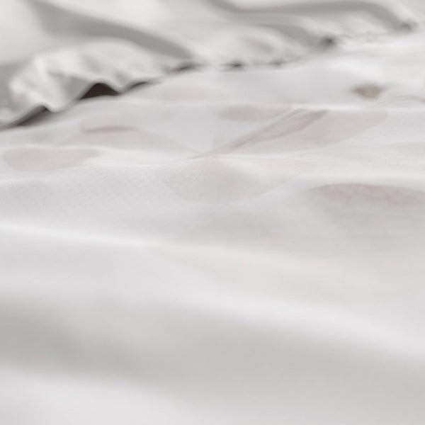 100% Cotton Sateen Duvet Cover Set Dira | White | Single - 140cm (W) x 220cm (L) - The Bedding & Blankets Store