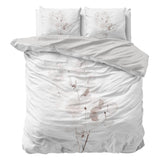 100% Cotton Sateen Duvet Cover Set Dira | White | Single - 140cm (W) x 220cm (L) - The Bedding & Blankets Store