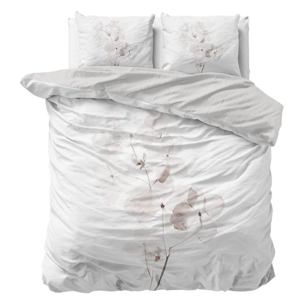 100% Cotton Sateen Duvet Cover Set Dira | White | Single - 140cm (W) x 220cm (L) - The Bedding & Blankets Store