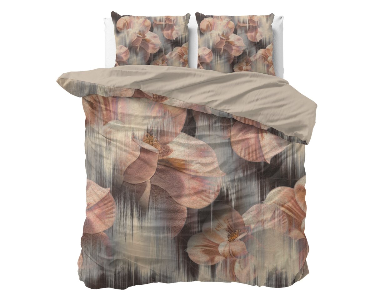 100% Cotton Sateen Duvet Cover Set Dreamy | Sand | Single - 140cm (W) x 220cm (L) - The Bedding & Blankets Store