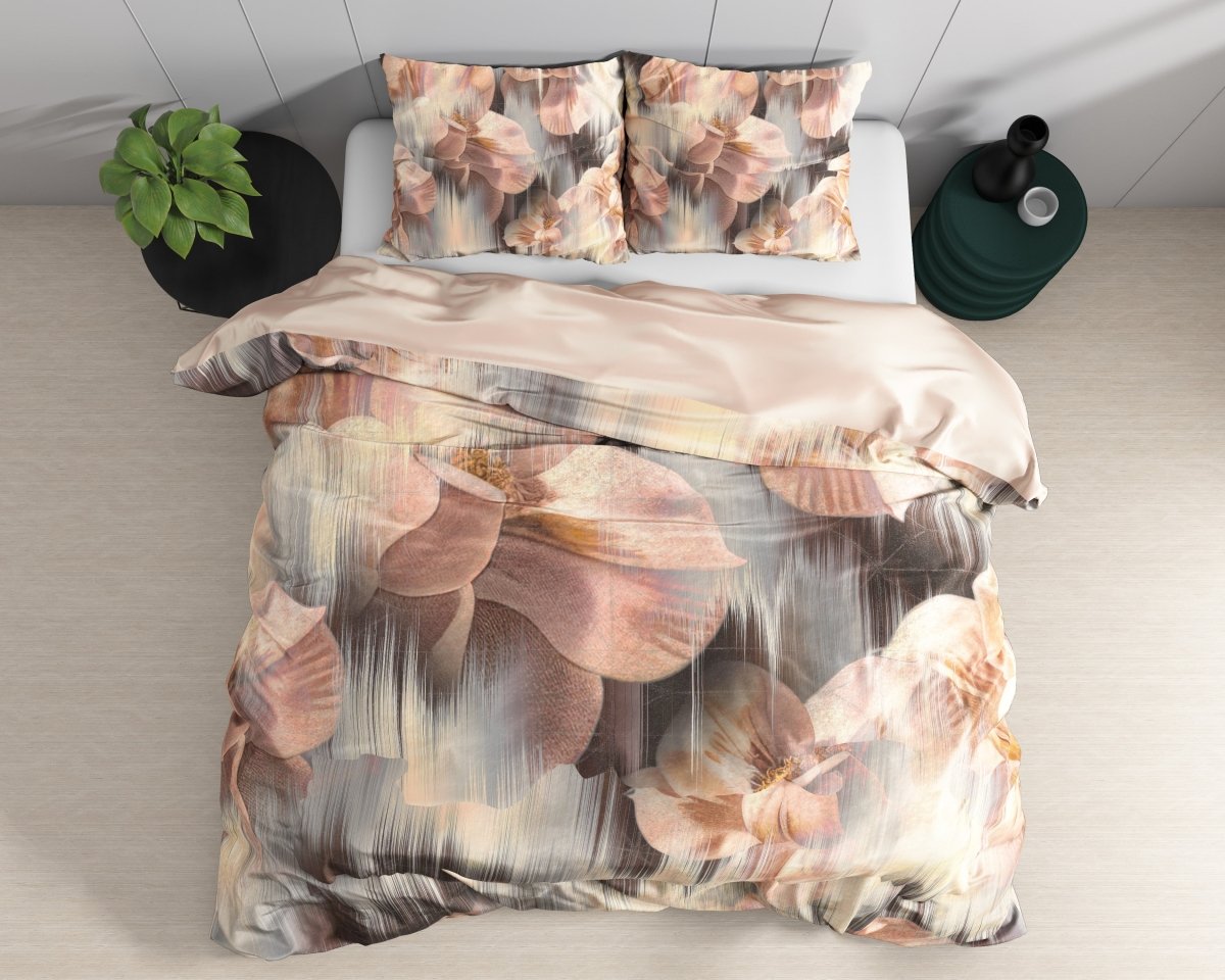 100% Cotton Sateen Duvet Cover Set Dreamy | Sand | Single - 140cm (W) x 220cm (L) - The Bedding & Blankets Store