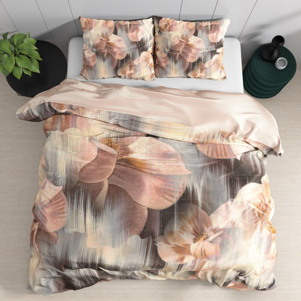 100% Cotton Sateen Duvet Cover Set Dreamy | Sand | Single - 140cm (W) x 220cm (L) - The Bedding & Blankets Store