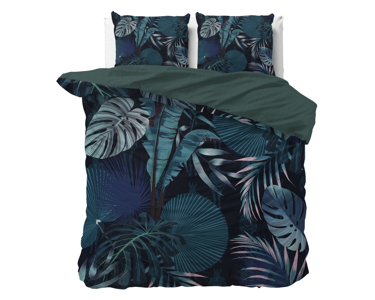 100% Cotton Sateen Duvet Cover Set Edvard | Blue | Single - 140cm (W) x 220cm (L) - The Bedding & Blankets Store