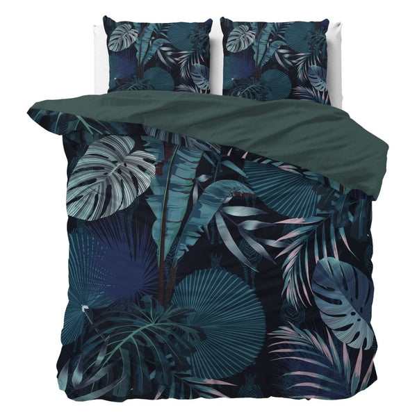 100% Cotton Sateen Duvet Cover Set Edvard | Blue | Single - 140cm (W) x 220cm (L) - The Bedding & Blankets Store