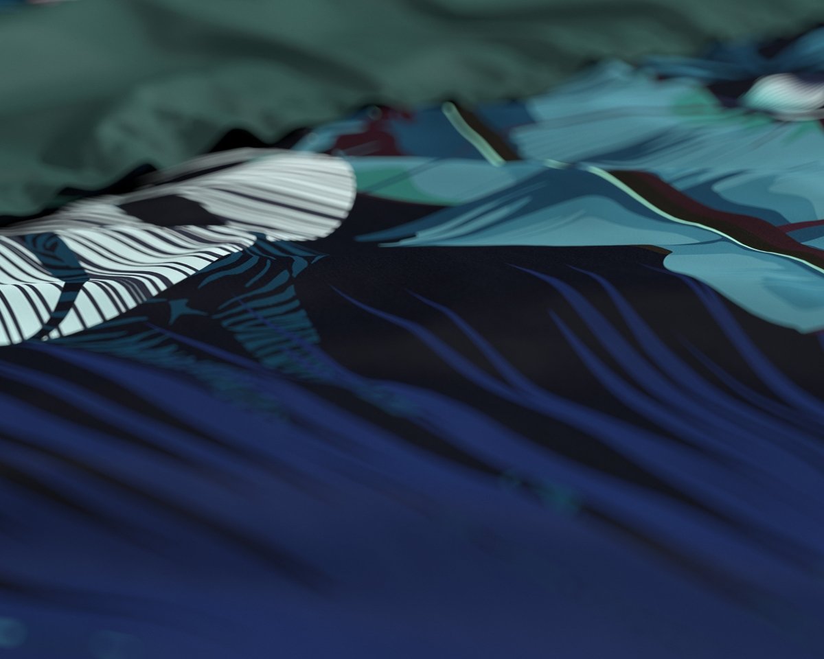 100% Cotton Sateen Duvet Cover Set Edvard | Blue | Single - 140cm (W) x 220cm (L) - The Bedding & Blankets Store