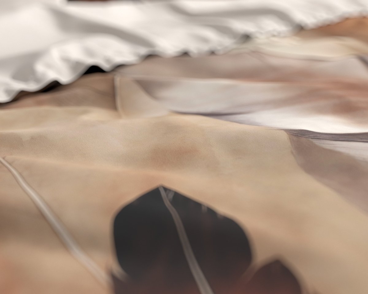 100% Cotton Sateen Duvet Cover Set Feathura | Taupe | Single - 140cm (W) x 220cm (L) - The Bedding & Blankets Store