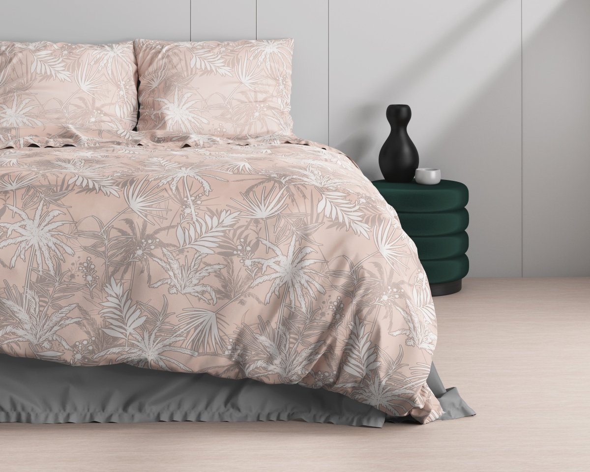 100% Cotton Sateen Duvet Cover Set Floor | White | Single - 140cm (W) x 220cm (L) - The Bedding & Blankets Store