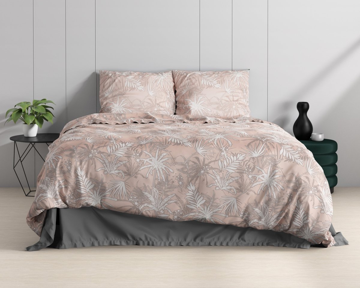 100% Cotton Sateen Duvet Cover Set Floor | White | Single - 140cm (W) x 220cm (L) - The Bedding & Blankets Store