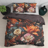 100% Cotton Sateen Duvet Cover Set Flower Artistic | Multicolour | Single - 140cm (W) x 220cm (L) - The Bedding & Blankets Store