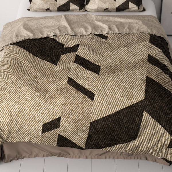 100% Cotton Sateen Duvet Cover Set Gaby | Taupe | Single - 140cm (W) x 220cm (L) - The Bedding & Blankets Store
