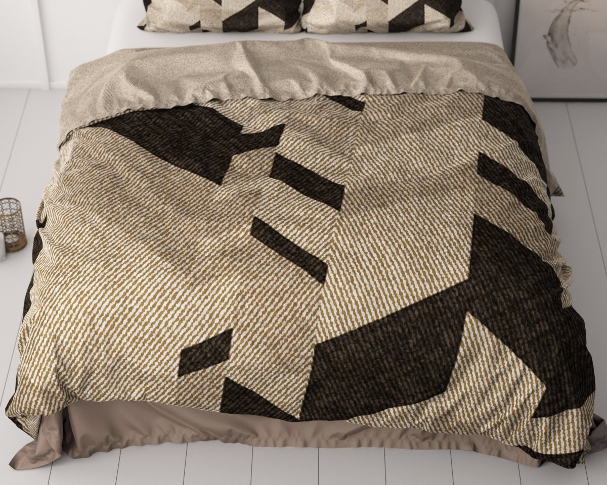 100% Cotton Sateen Duvet Cover Set Gaby | Taupe | Single - 140cm (W) x 220cm (L) - The Bedding & Blankets Store